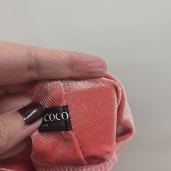 Urban Coco Dusty Rose Red Orange Velvet Elastic Waist Flared Mini Skirt Large - Picture 5 of 8